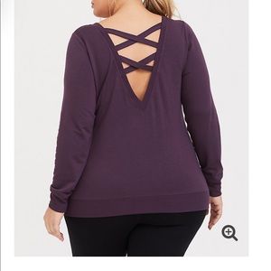 Grape Purple Strappy Active Sweatshirt